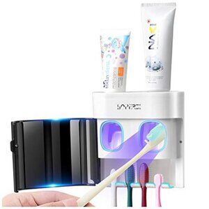 Wall Mounted Toothbrush Holder Automatic Toothpaste Dispenser Set